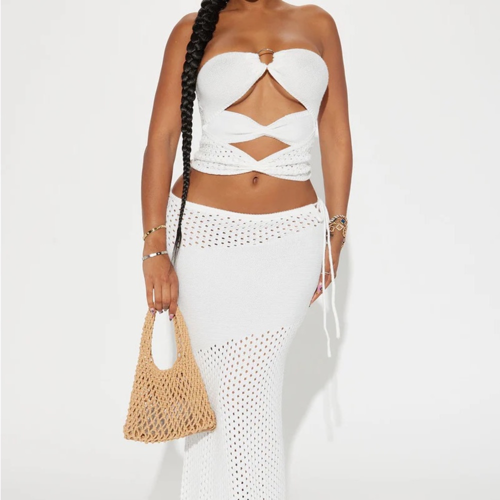White Knit Two-Piece Set